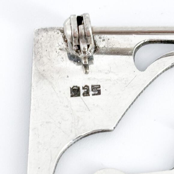 Vintage Sterling Silver 925 Large Modernist Nude Silhouette Cut Out Brooch - Picture 4 of 6